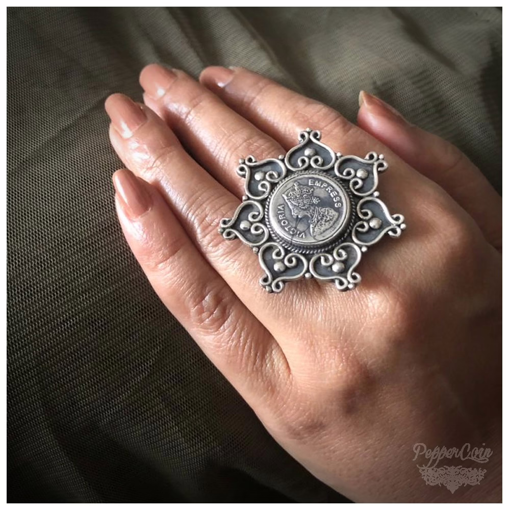 Victorian Coin Finger Ring - Image 3